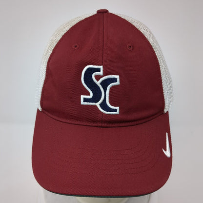SC Fitted Trucker Golf Hat Red OS Flexfit Mesh Back Embroidered Swoosh Nike