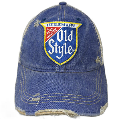 Headmost Heileman Old Style Beer Blue One Size Trucker Hat Mesh Snapback Logo