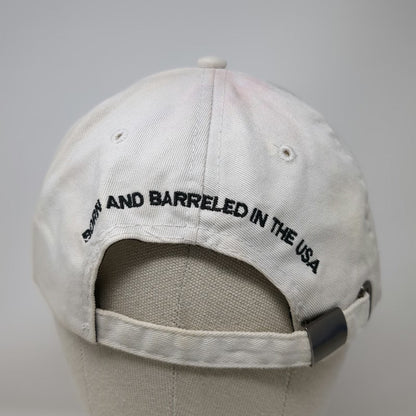 Jim Beam Baseball Cap White One Size Slideback Born Barreled USA Logo Hat
