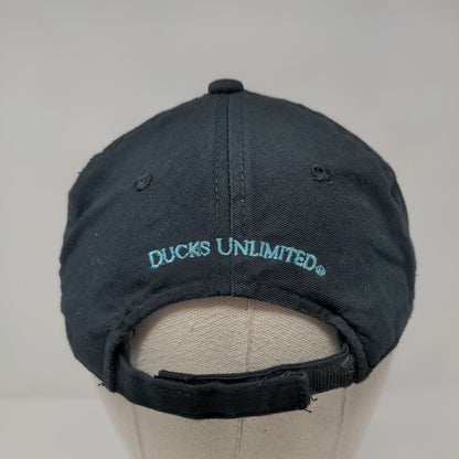 Ducks Unlimited Strapback Hat Black OSFM Adjustable Embroidered 6 Panel