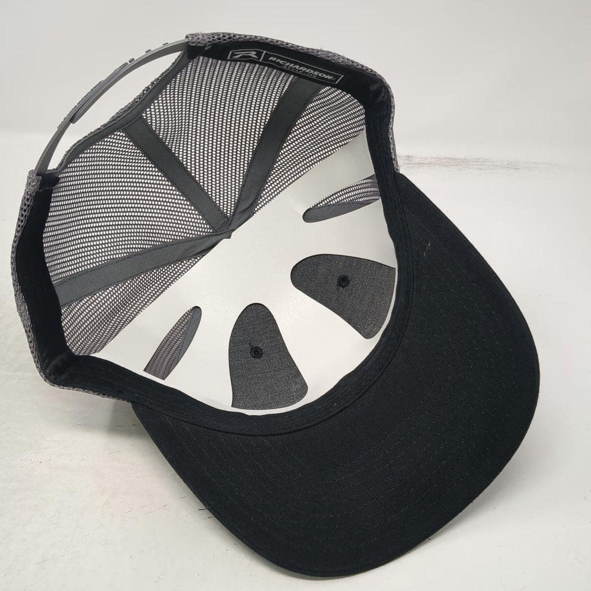 Richardson Trucker Hat Black One Size Bull Development Center Mesh Snapback