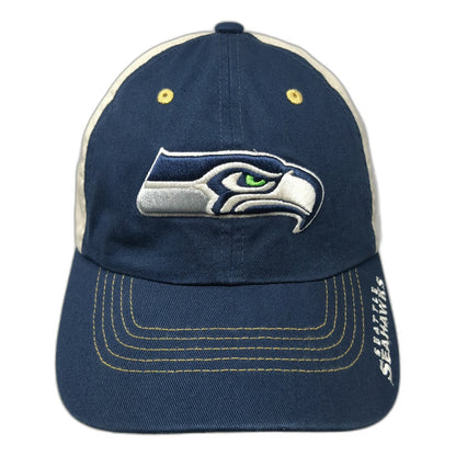 NFL Team Apparel Seattle Seahawks Blue Beige One Size Cap Hat Contrast Stitching