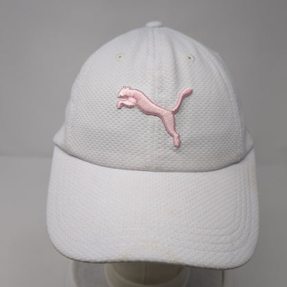 PUMA Slideback Hat White One Size Adjustable Embroidered Logo 6 Panel