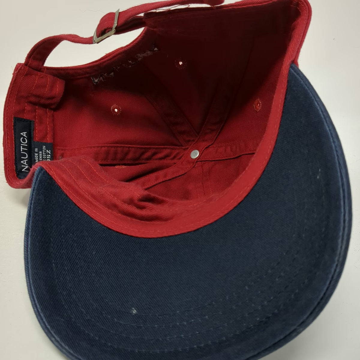 Nautica Baseball Cap Red Blue One Size Embroidered Slideback Cotton Patch Hat