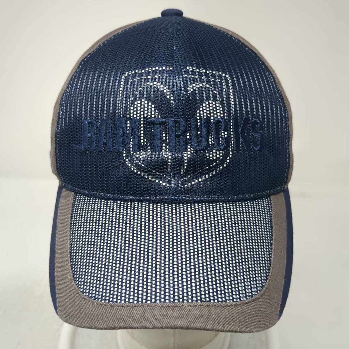 Ram Trucks Blue Gray Mesh Front Baseball Cap Hat One Size Strapback Dodge Mopar