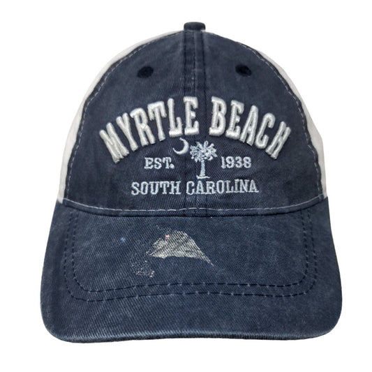 Myrtle Beach Est. 1938 South Carolina Strapback Hat Blue One Size Embroidered