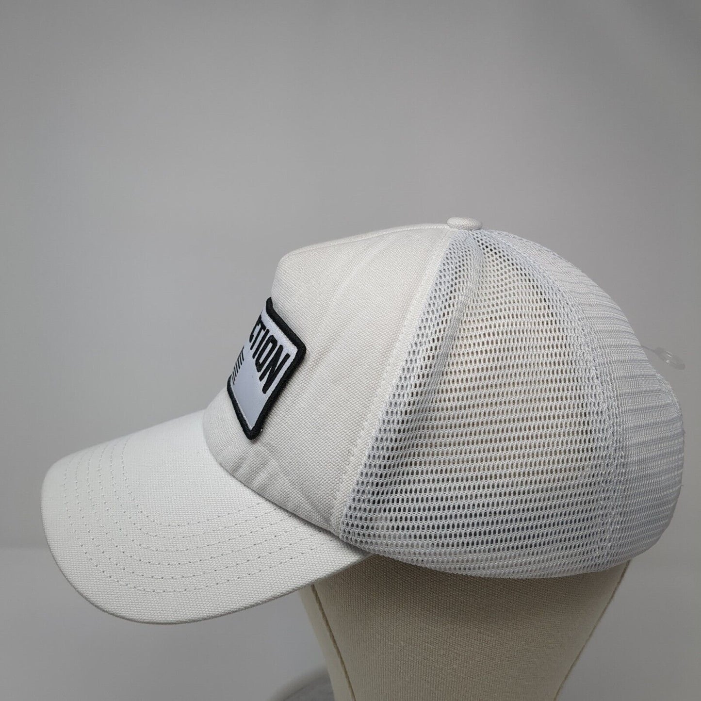 S2faction USA Flag Patch Snapback Trucker Hat White One Size Mesh Back