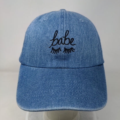 Babe Eyelashes Slideback Denim Hat Blue OSFA Embroidered Newhattan