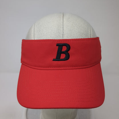 Letter B Strapback Visor Hat Red One Size Adjustable Embroidered Nike