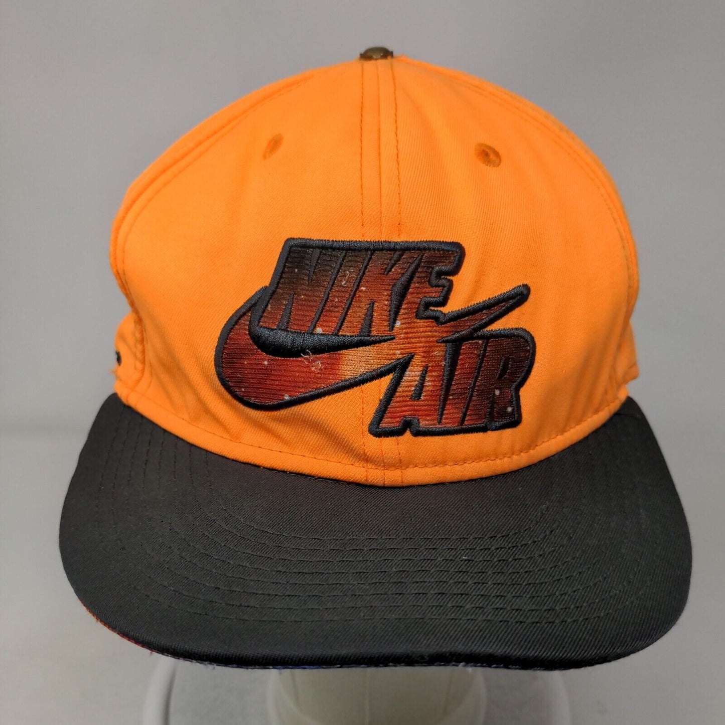 Nike Air Snapback Hat Orange OSFA Adjustable Vent Holes Colorblock