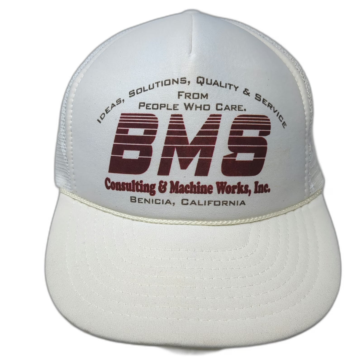 Nissin BMS Consulting Machine Works White One Size Trucker Hat Snapback Mesh