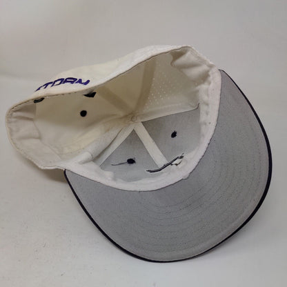 The Game Men's Fitted Hat White Size L Embroidered C Storm Logo Polyester Blend