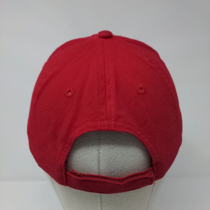 Lets Ride Strapback Hat Red OSFM Adjustable Embroidered 6 Panel Otto Cotton