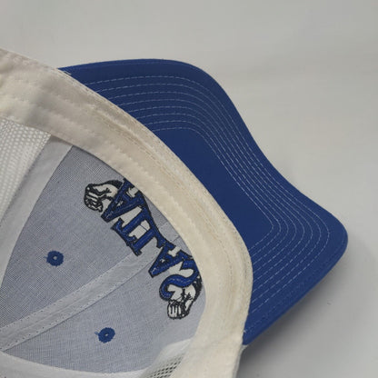 Atlas Snapback Mesh Back Trucker Hat Blue OSFM Embroidered Marine