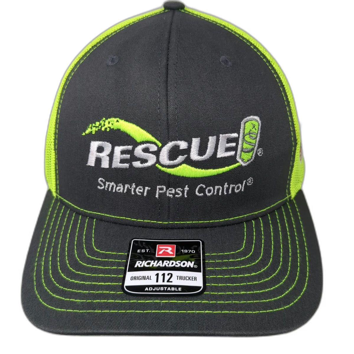 Richardson Trucker Hat Gray Yellow One Size Smarter Pest Control American Flag