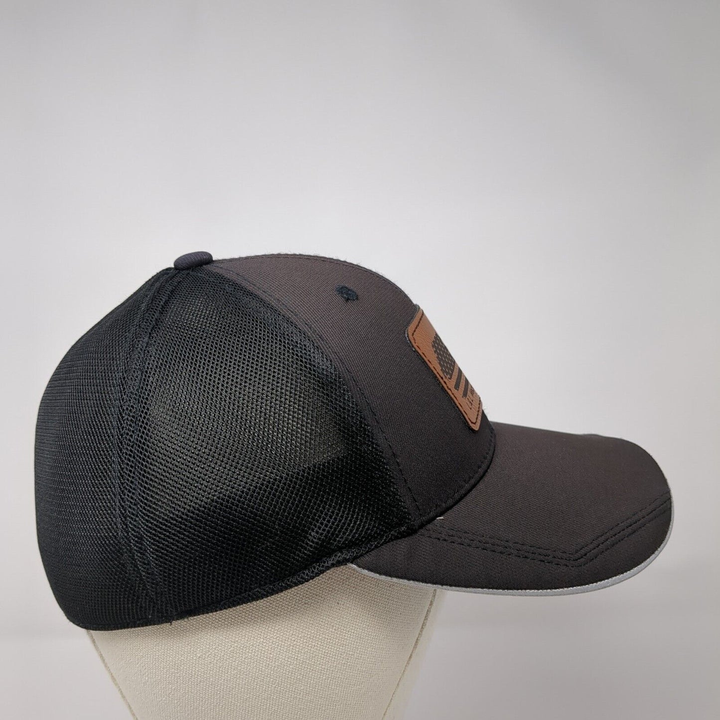L&L Mechanical Inc. Patch Fitted Mesh Back Trucker Hat Black S/M Ogio