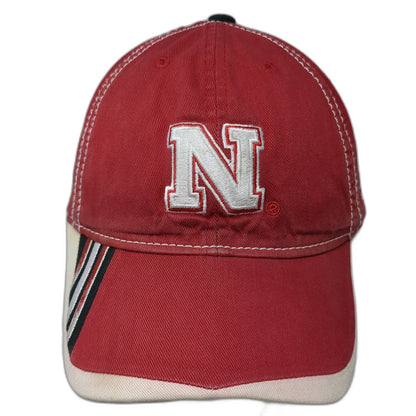 Nebraska Cornhuskers NCAA adidas Red XL Stretch Fit Curved Brim Cap Hat Huskers