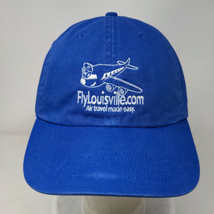 FlyLouisville.com Air Travel Made Easy Slideback Hat Blue One Size Embroidered