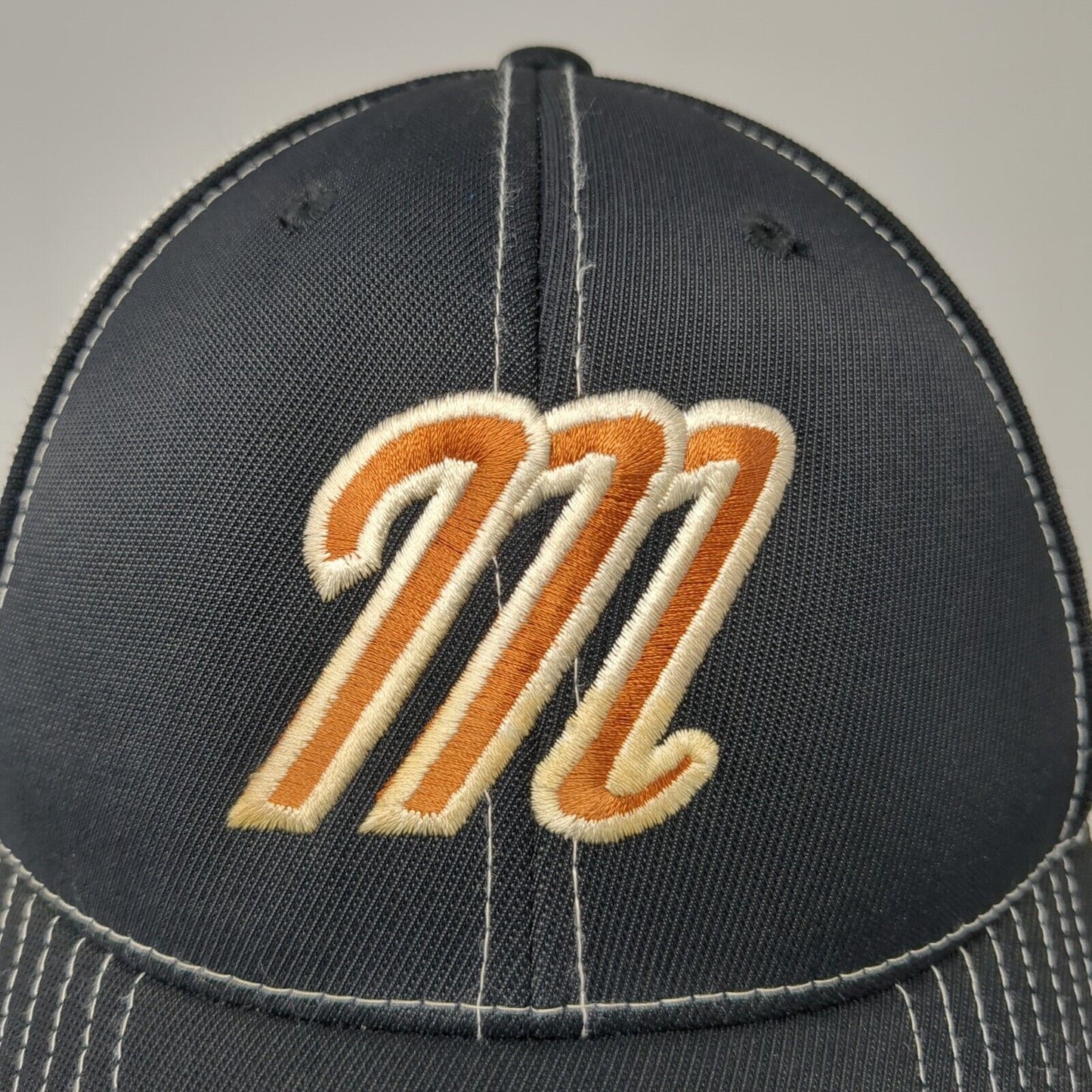 Pacific Headwear Fitted Mesh Back Trucker Hat Black 6 7/8-7 3/8 Colorblock