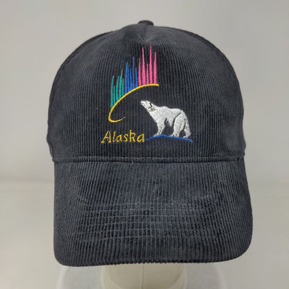Alaska Polar Bear Snapback Hat Black One Size Corduroy Embroidered
