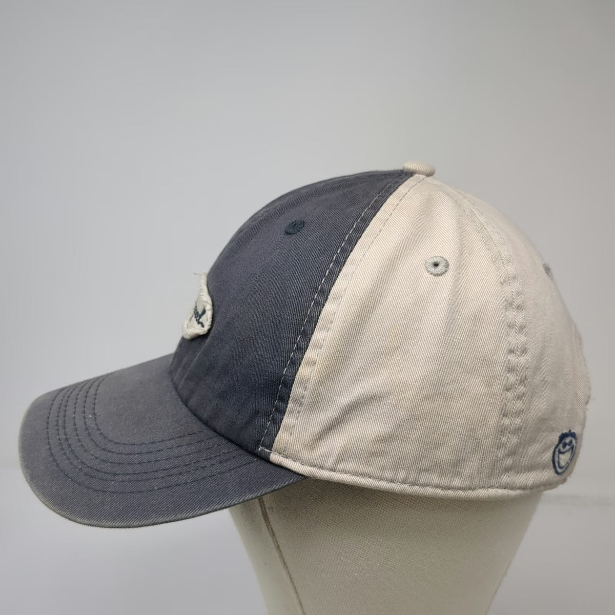Life is Good Baseball Cap Gray Beige One Size Slideback Frayed Patch Logo Hat