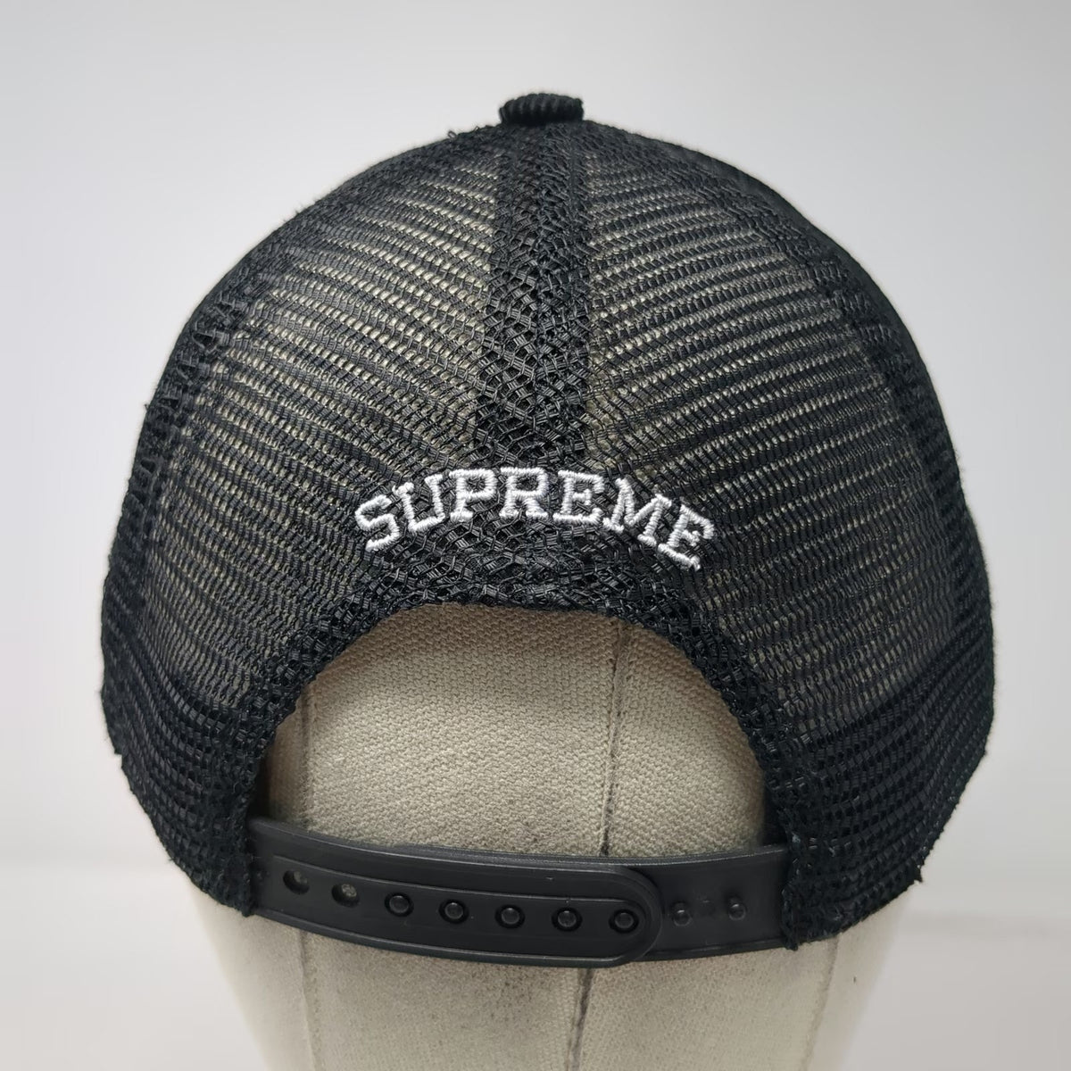 Supreme Trucker Hat Black One Size Corduroy Mesh Back Graphic Logo Made In USA