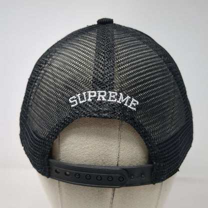 Supreme Trucker Hat Black One Size Corduroy Mesh Back Graphic Logo Made In USA