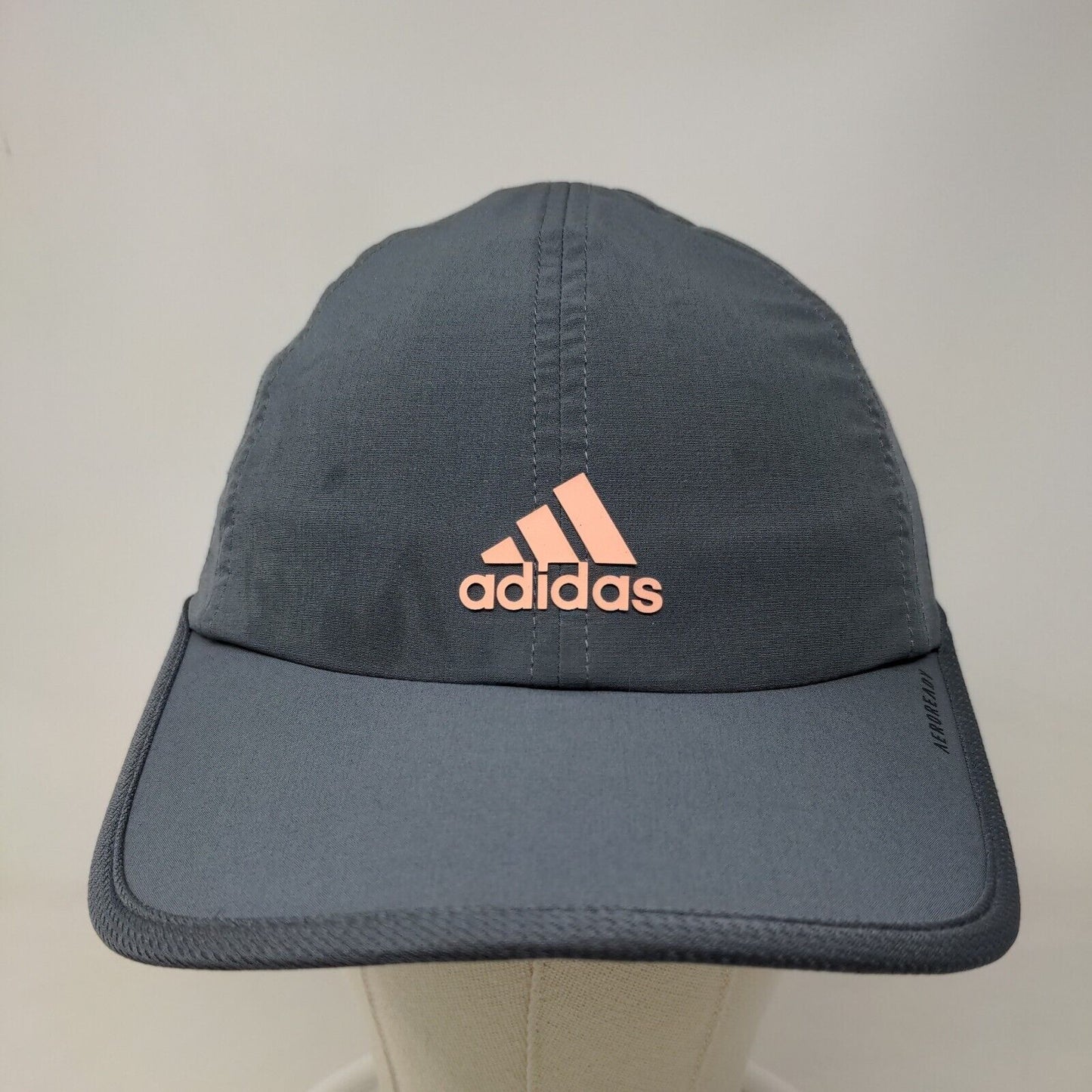 Adidas Aeroready Men's Strapback Hat Gray Size OSFA 3D Logo Recycled Polyester