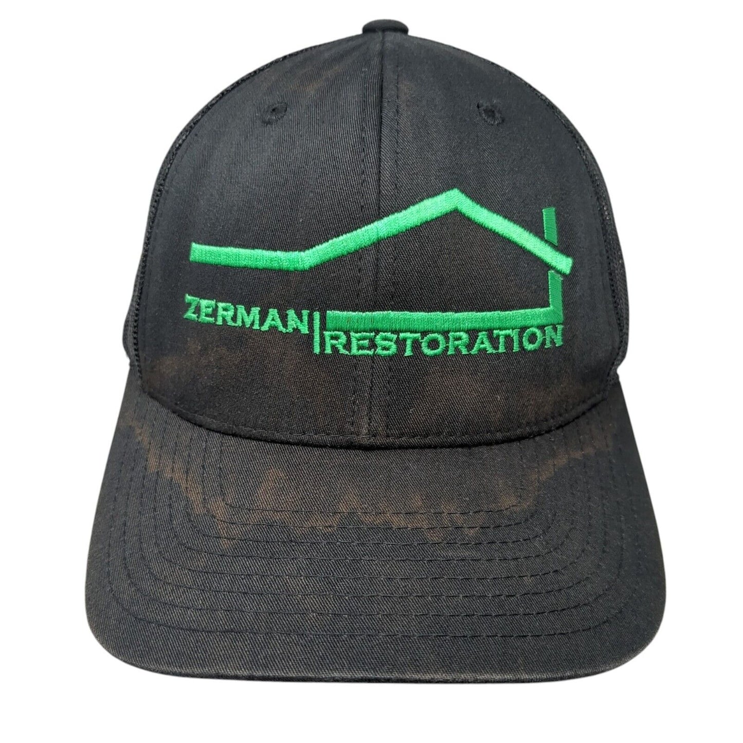 Zerman Restoration Snapback Trucker Hat Black OS Adjustable Mesh Classic Yupoong