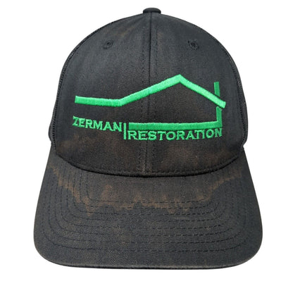 Zerman Restoration Snapback Trucker Hat Black OS Adjustable Mesh Classic Yupoong