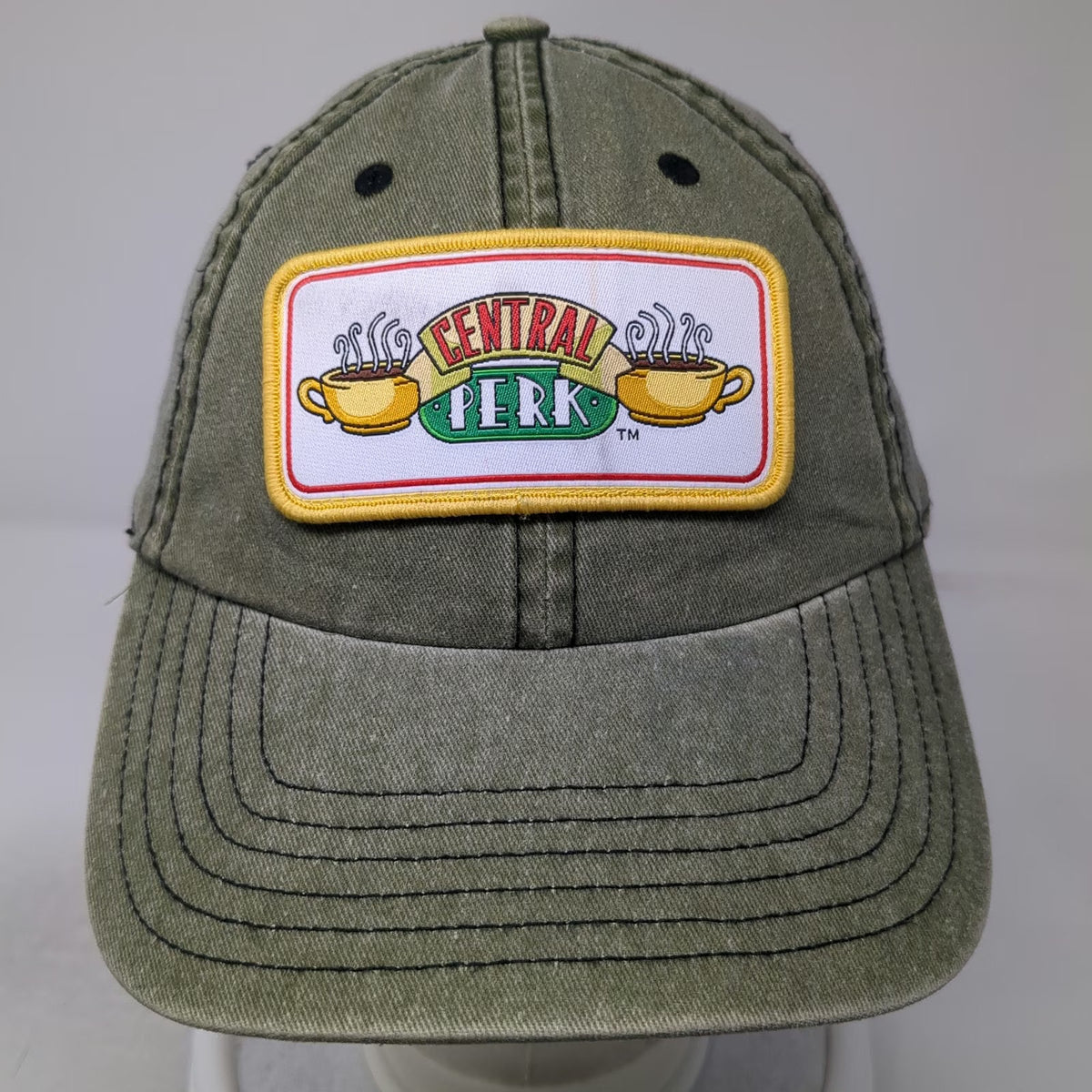 Friends Central Perk Baseball Cap Green One Size Slideback Coffee Shop Patch Hat