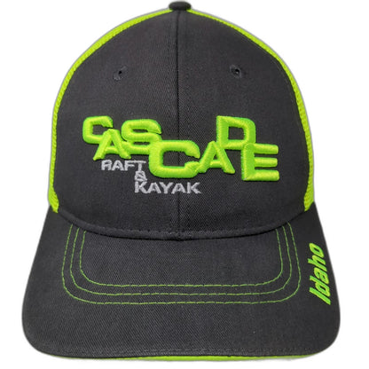 Vie Trucker Hat Gray Yellow OSFM Snapback Idaho Payette River Raft Kayak Mesh