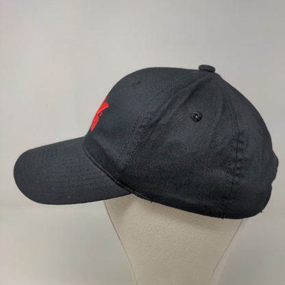 Heckler & Kock Men's Strapback Hat Black Adjustable Embroidered Big Logo Cotton