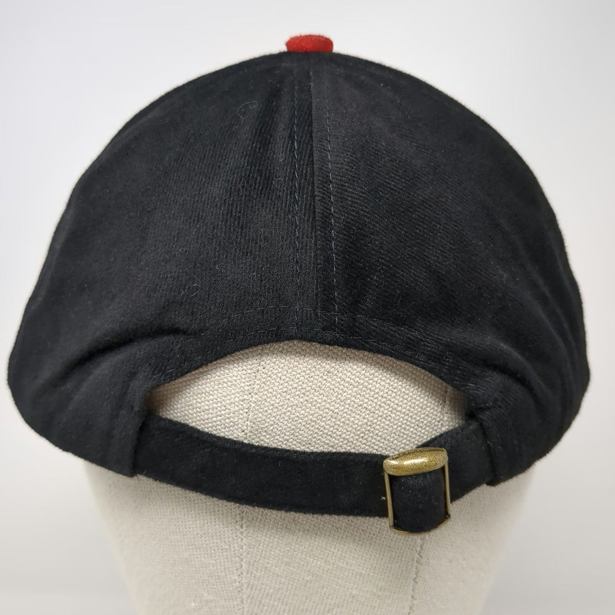 Spencer's Baseball Cap Black Red One Size Suede Brim Slideback Gift Shop Hat