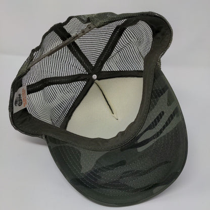 Dights Posse Snapback Trucker Hat Camouflage OSFA Adjustable Mesh Back Rope