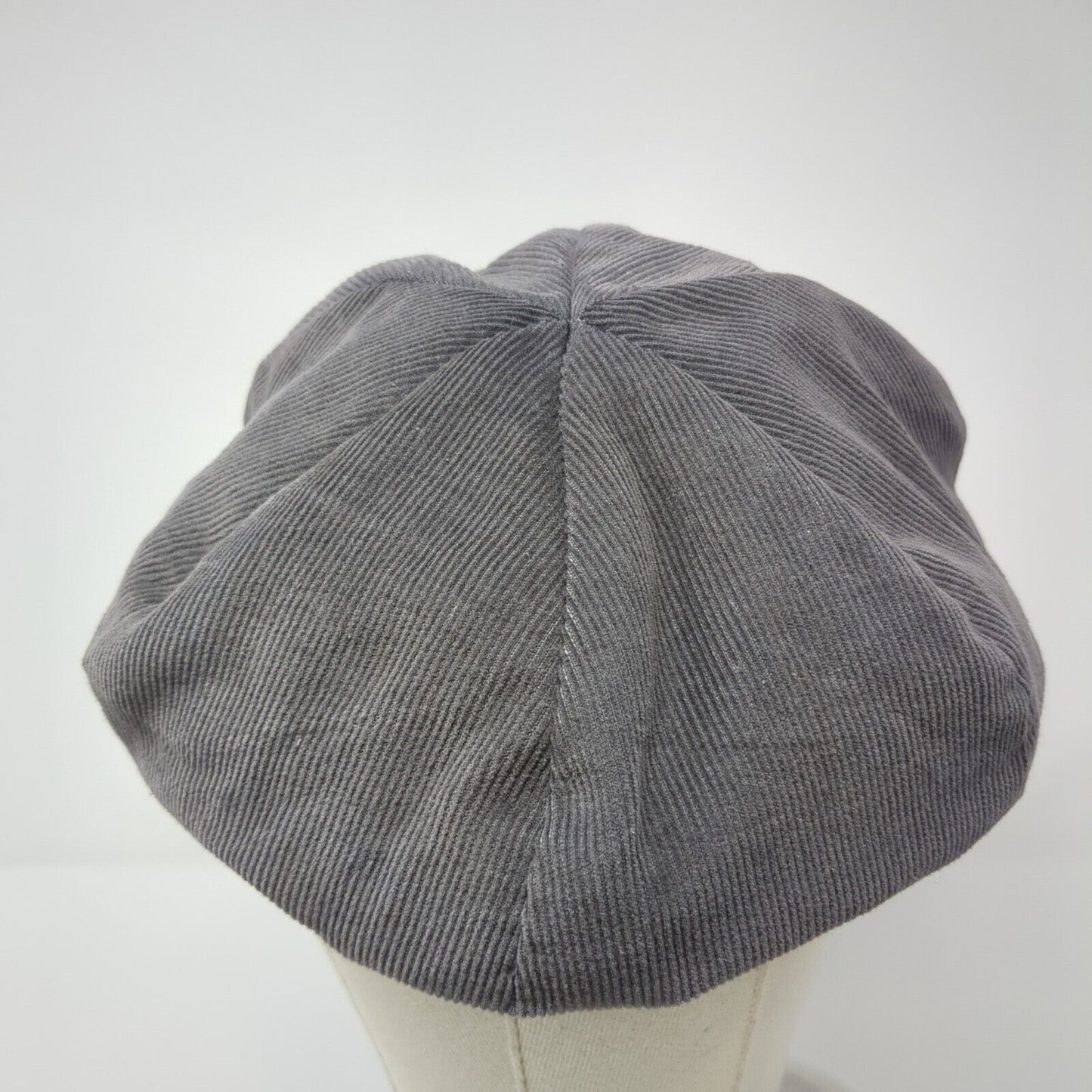 JH Stretch Fitted Newsboy Cap Hat Gray Medium Corduroy Blank Outdoor
