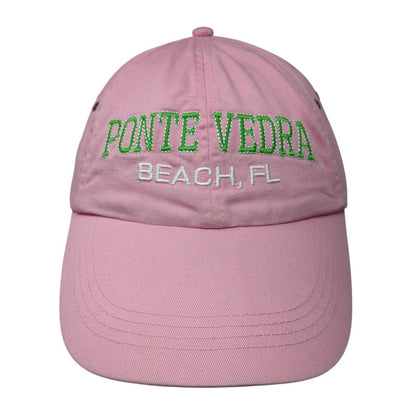 Ponte Vedra Beach FL Slideback Hat Pink One Size Adjustable Anvil