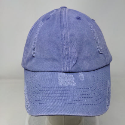 Unbranded Slideback Hat Blue One Size Adjustable Distressed Blank Cotton