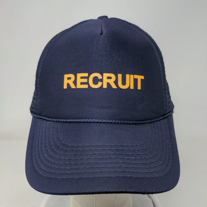 Recruit Snapback Trucker Hat Blue OSFM Adjustable Mesh Back Rope Otto