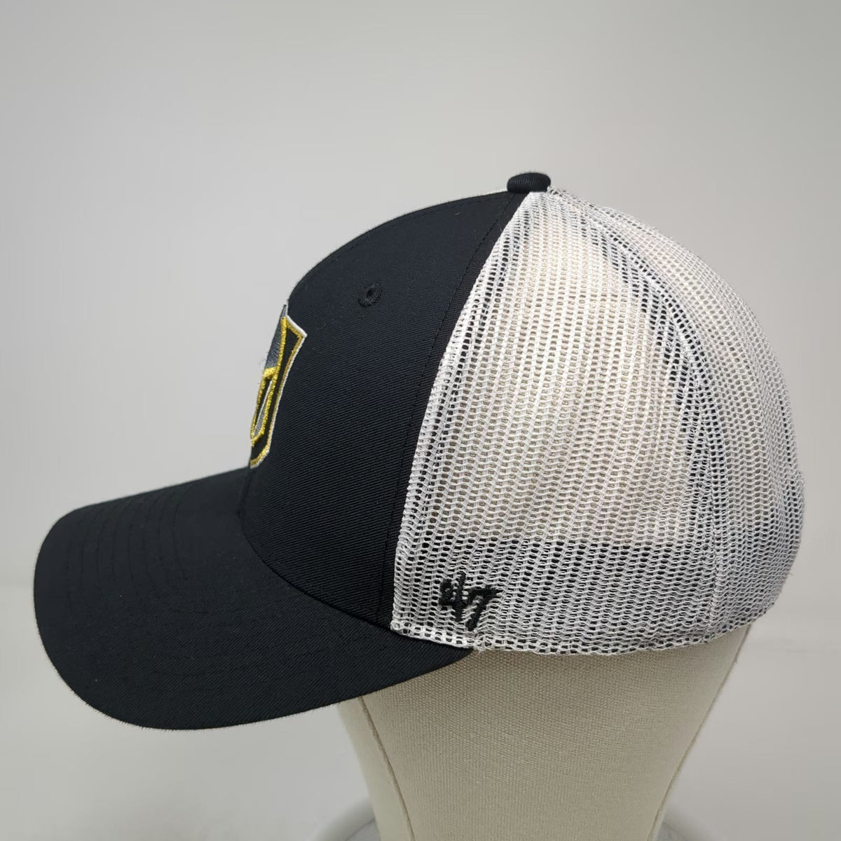'47 Vegas Golden Knights NHL Trucker Hat Black White Gold Gray One Size Snapback