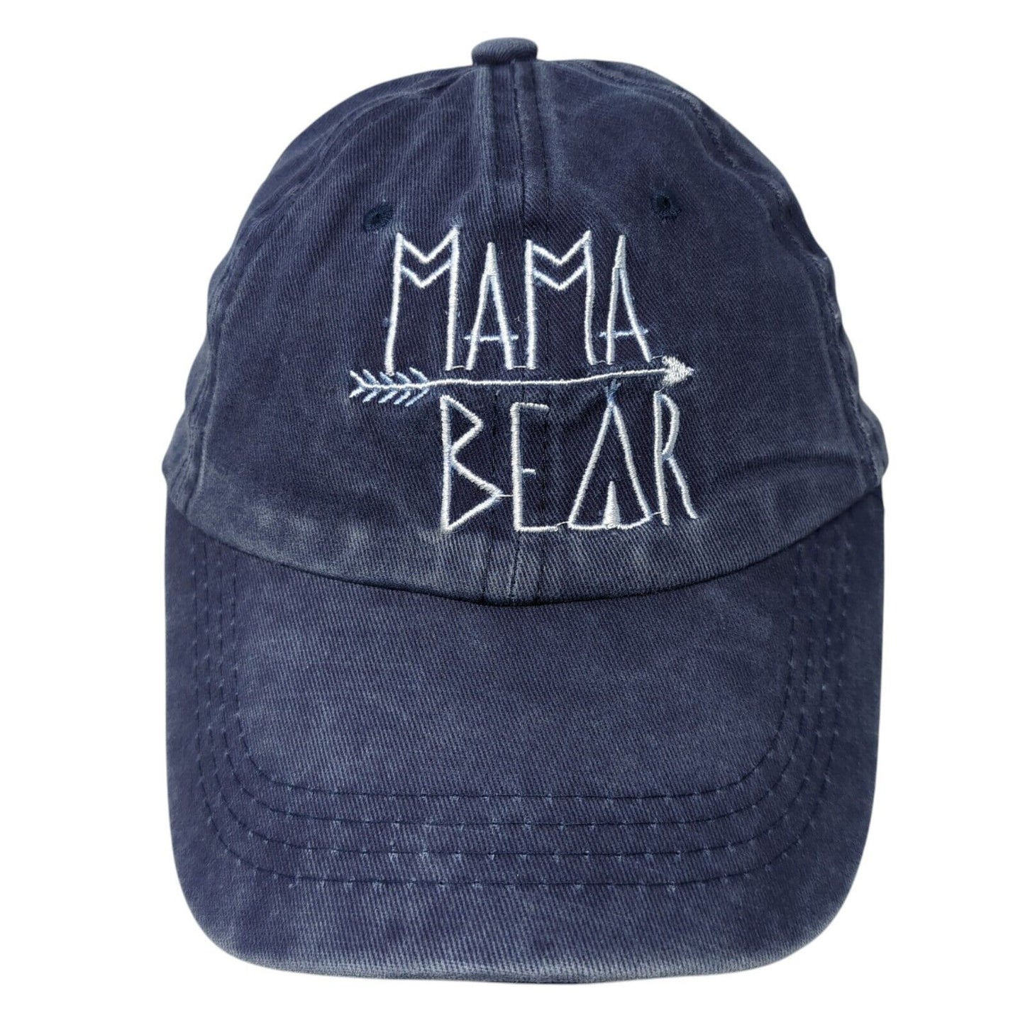 Mama Bear Slideback Hat Blue One Size Embroidered 6 Panel Outdoor