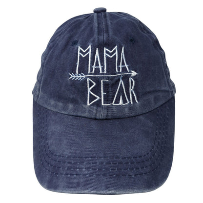Mama Bear Slideback Hat Blue One Size Embroidered 6 Panel Outdoor