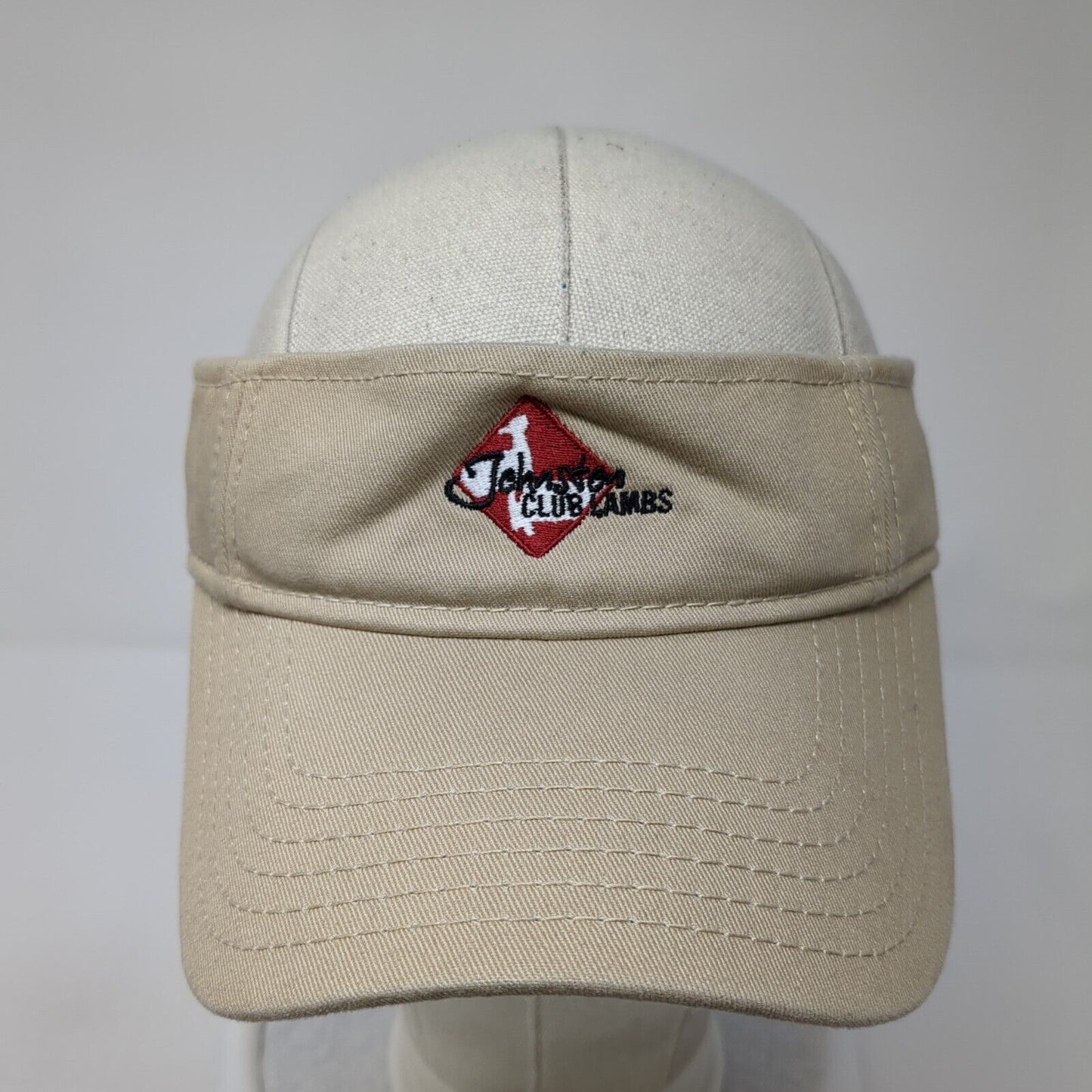 Johnston Club Lambs Golf Sun Visor Hat Tan One Size Adjustable Embroidered Otto