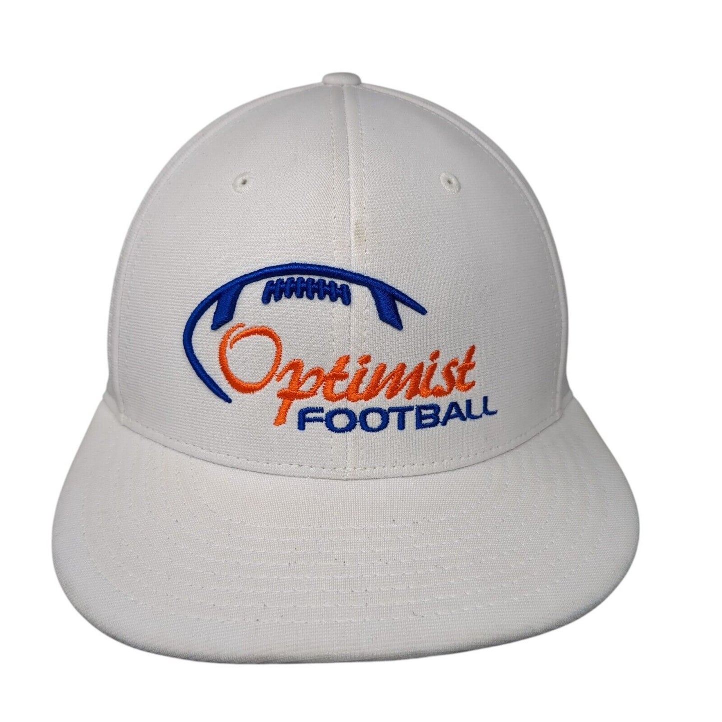 Optimist Football Fitted Hat White L/XL Flexfit Embroidered PTS20 Richardson