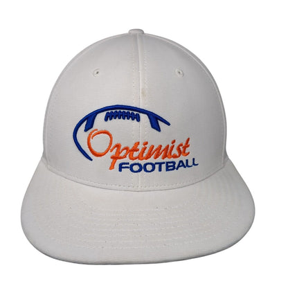 Optimist Football Fitted Hat White L/XL Flexfit Embroidered PTS20 Richardson