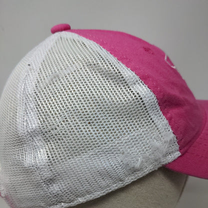 OES Women's Strapback Hat Pink OS Adjustable Ladies Fit Mesh Back Outdoor Cap