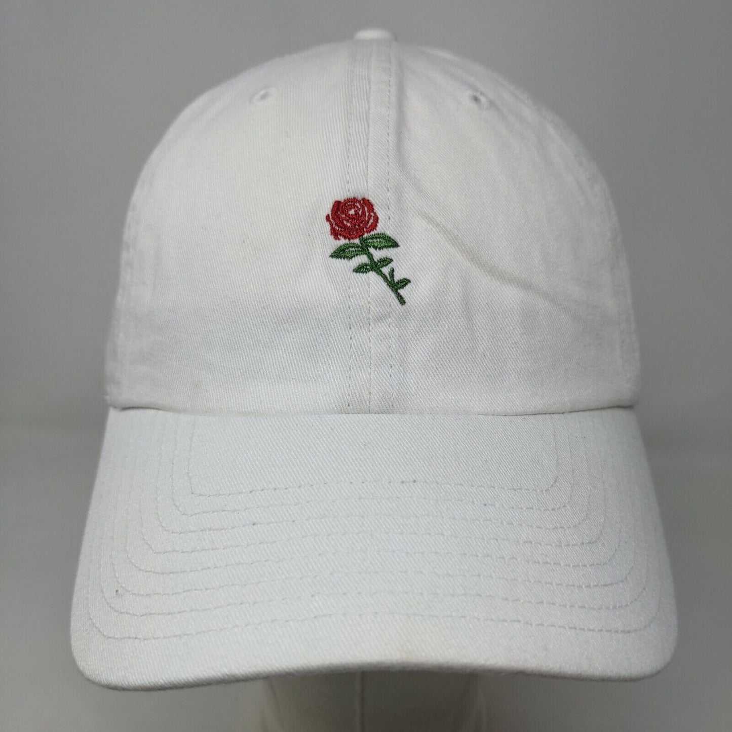 '47 Brand Women's Slideback Hat White OSFA Embroidered Rose Logo Cotton