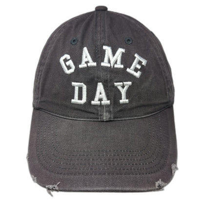 Express Baseball Cap Gray One Size Game Day Distressed Frayed Bill Cotton Hat