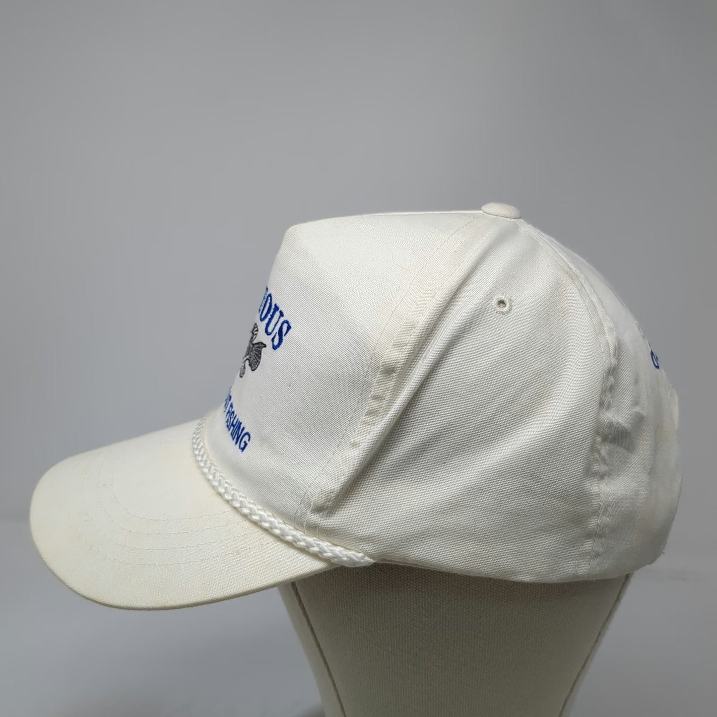 Yupoong 5 Panel White One Size Snapback Rope Hat Sensuous Charter Boat Fishing