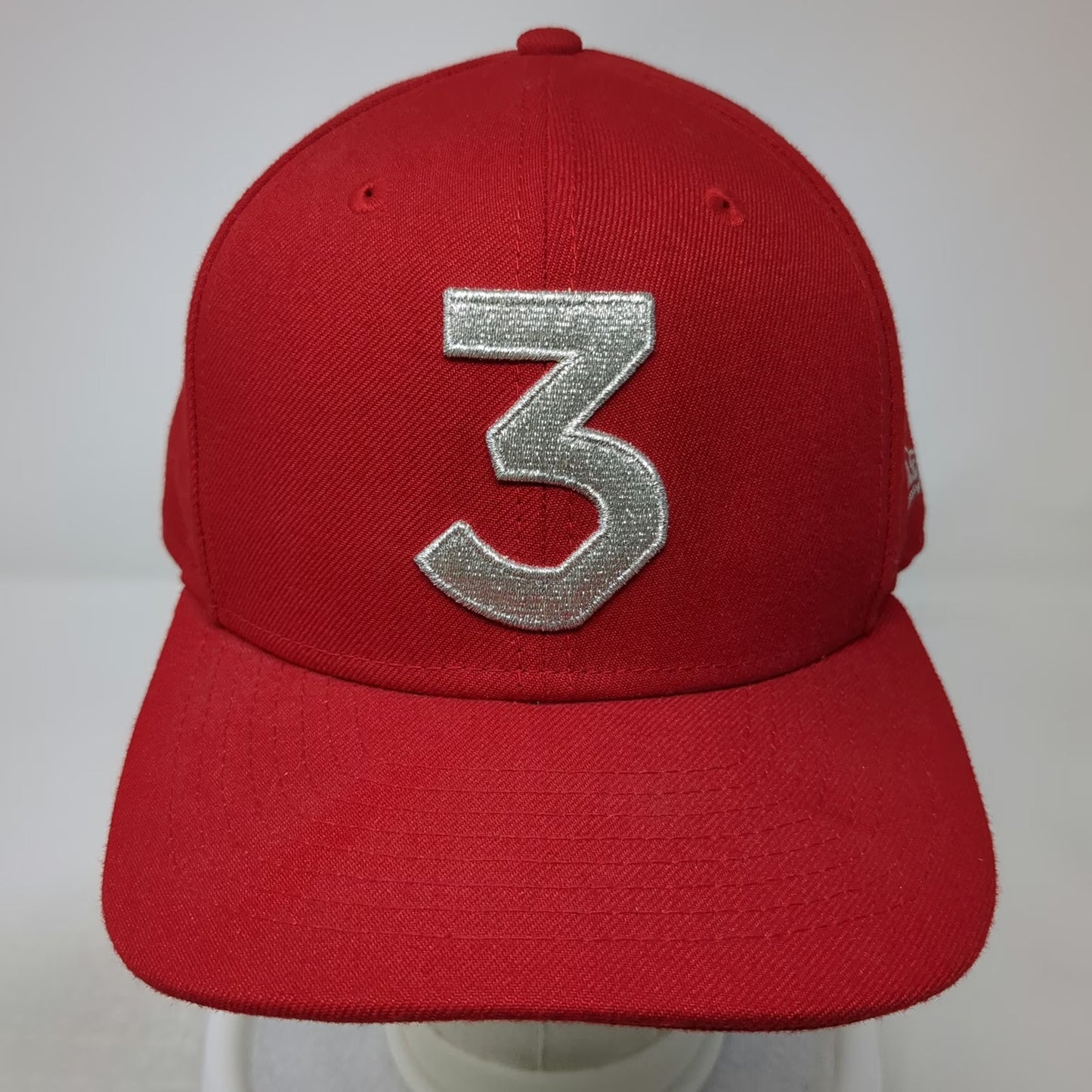 New Era Snapback Red Hat One Size Chance the Rapper Silver 3 Flat Brim 6 Panel